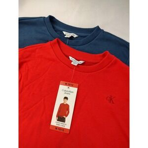 Calvin Klein Jeans Youth French Terry Crew Sweatshirt 1 Red 1 Blue M 10/12 NEW